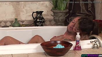 busty babe offers a steamy soapy massage, huh?