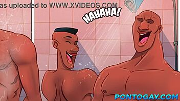 Gay blowjob and anal action in the closet