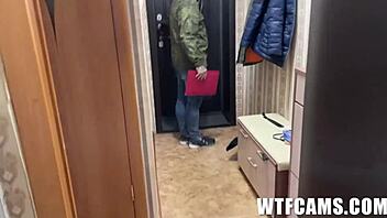 Homemade video of couple giving blowjob and anal to returning army soldier