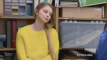 Big Tit Nadya CAUGHT and COCKED by Guard!