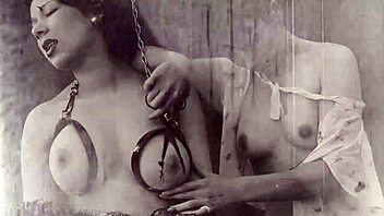 Old-school lesbians indulge in retro bondage play