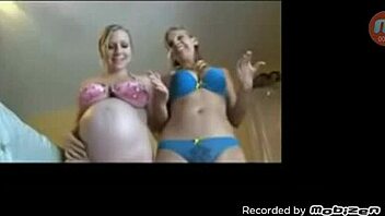 Lesbian pregnant woman in HD video