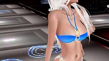 A beautiful 3d model struts on the runway.