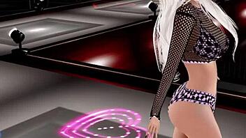 A beautiful 3d model struts on the runway.