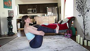 In this yoga lesson, the instructor guides a mature european woman through poses focusing on flexibility and balance.