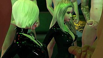 Latex Bitches Feel Intense Gangbang Pleasure