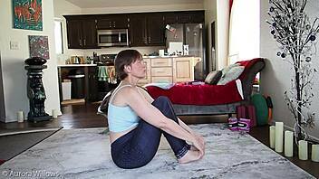 In this yoga lesson, the instructor guides a mature european woman through poses focusing on flexibility and balance.