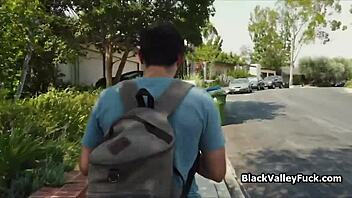 Busty half-asian ebony twerks before hardcore blowjob