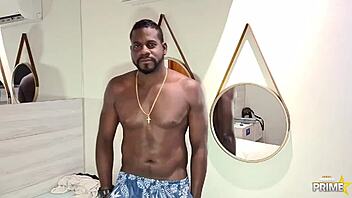 Big Cock Deepthroats Hot Brunette's Shaved Pussy!