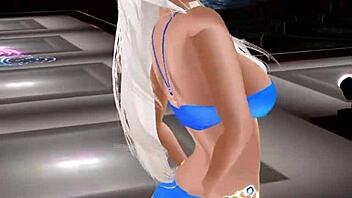 A beautiful 3d model struts on the runway.