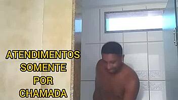 Amateur gay couple enjoys steamy video call in tub