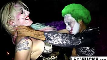 harley quinn in cosplay seduced by the joker
