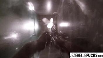 Jezebelle Bond Feels Aroused Masturbating In The Bath, Showing Big Tits And Wet Pussy
