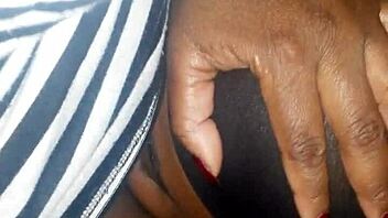 ebony bitch eats pussy cum