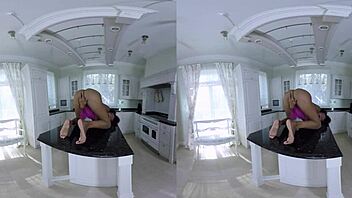 Chocolate girl spreadin’ wide for ya in VR, oops!