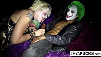 harley quinn in cosplay seduced by the joker