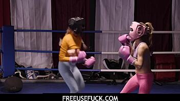 Summer Vixen and Gia Dibella Bent Over for Coach's Hardcore Anal Assfucking During Boxing Freeuse Fantasy Taboo Sex