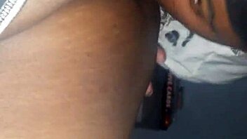 ebony bitch eats pussy cum