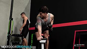 hot muscle fucks gym bro dakota payne trevor brooks in face fucking deepthroat