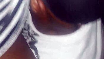 ebony bitch eats pussy cum