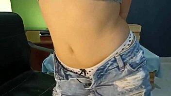 Alone at Home, College Girl Touches Her Wet Pussy