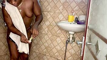 Anita says, 'My pussy is so wet, I'm fingering myself in the bathroom.'