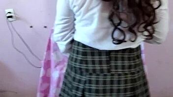Hijastra's amateur video features a schoolgirl spitroast