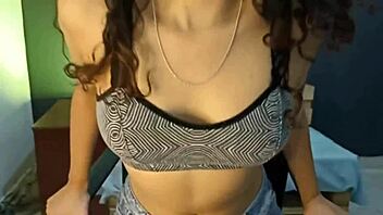 Alone at Home, College Girl Touches Her Wet Pussy