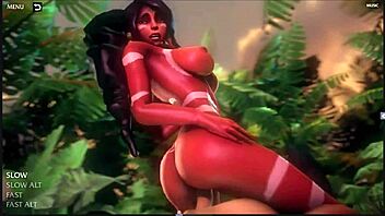 Playing lol with nidalee in an epic game.