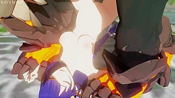 Hentai animation featuring Raiden in trouble in 3D