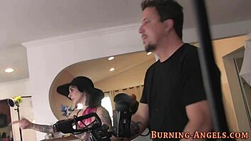 Tattooed Goth Emo Babe With Small Tits Poses In High Definition Behind The Scenes Fetish Punk Style