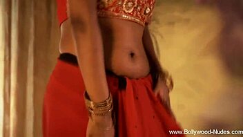 asian girl dancing sensually to music in oriental style