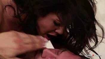 The hot brunette babe with tattoos rides a big cock in cowgirl position.