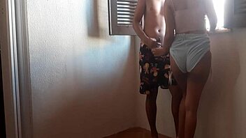 I couldn’t resist maid in shorts cleaning window, so I took her there