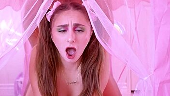 Brunette beauty Penelope Kay takes it from behind and begs for your cum