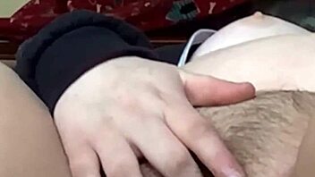 Horny teen with big ass pleasures herself with dildo