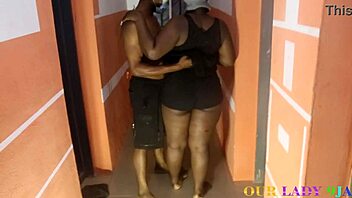 Fucking my new BBW ebony neighbor next door in doggystyle while her roommate is away, making her squirt on monster cock