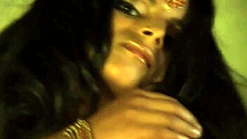 asian girl dancing sensually to music in oriental style