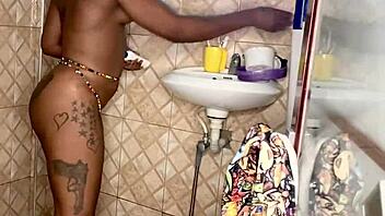 Anita says, 'My pussy is so wet, I'm fingering myself in the bathroom.'