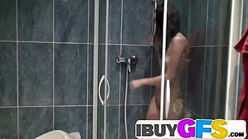 I am teen rubbing my pussy in the shower