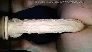 Ever seen a guy handle a big dildo? Watch him explore toys in this gay hardcore scene