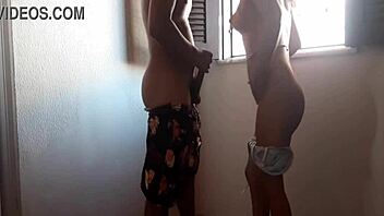 I couldn’t resist maid in shorts cleaning window, so I took her there