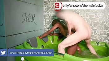 Black Shemale with Big Dick Fucks Hard with Shemalefucker