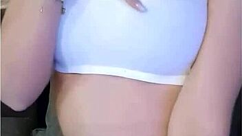 Liloo is totally into caressing her huge tits while masturbating 😍