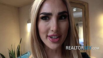 gorgeous real estate agent thanks her first client with a horny private pov