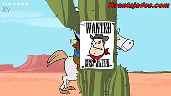 Gay cowboy sheriff gets naughty in cartoon porn