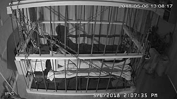 Watch the cagecam feed from the bondage cage!