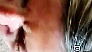 in the steamy encounter, the voluptuous milf receives a huge cumshot facial from her eager partner