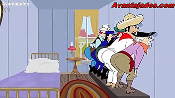 Gay cowboy sheriff gets naughty in cartoon porn