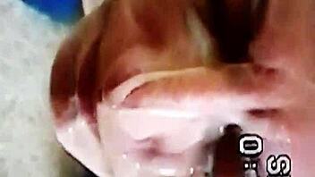 in the steamy encounter, the voluptuous milf receives a huge cumshot facial from her eager partner